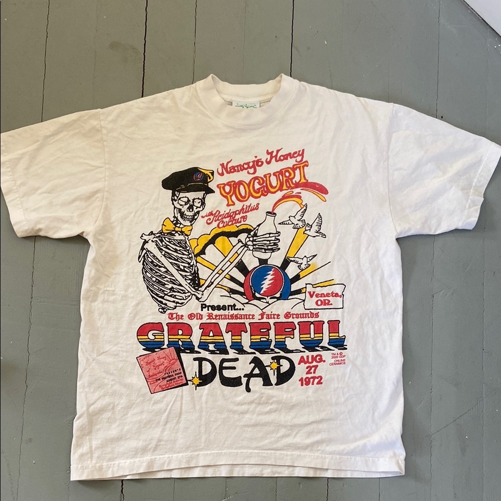 Online Ceramics Grateful Dead White Graphic T-Shirt